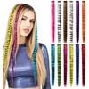 12 PCS Colorful Clip in Hair Extensions, Racoon Tail Hair