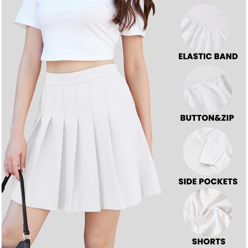 SANGTREE Falda Plisada para niñas con cómoda Banda elástica Casual,