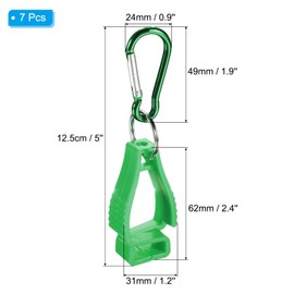 PATIKIL Glove Clips, Pack of 7 Glove Holder Clip Glove Belt Holder Work Gloves Gripper Helmet Holder for Builders, Green