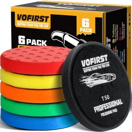 6 Pcs 7.5 Inch Buffing Pads, Polishing Pad for 7 Inch 180mm Backing Plate Compound Buffing Sponge Pads Cutting Polishing Pad Kit for Car Buffer Boat Polisher Compounding, Polishing & Waxing