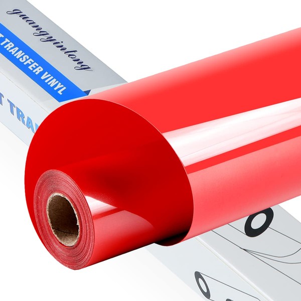 guangyintong Heat Transfer Vinyl Red HTV Rolls, 12" x 20ft