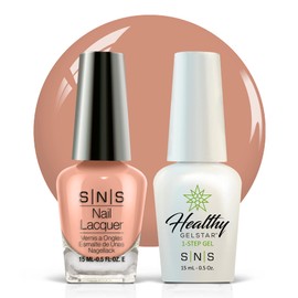 SNS Nail UV Gel and Nail Polish Lacquer Combo, Satin & Lace - Isle Of View (Natural/Nudes) - Long-Lasting Nail Color, Gel & Lacquer Duo Lasts 14 Days - UV Lamp Required - 0.5 Fl Oz