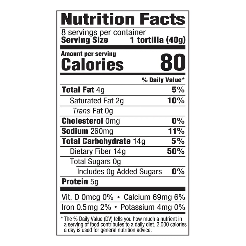 Mission Zero Net Carbs Original Soft Taco Tortillas 8" -
