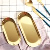 Set of 2pcs Gold Oval Tray Stainless Steel Cosmetics Jewelry