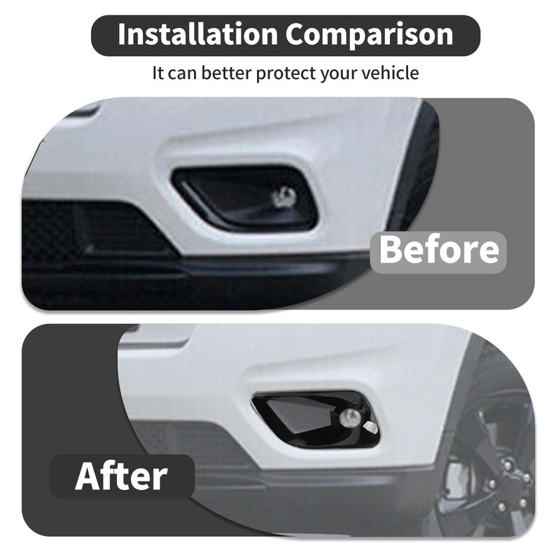 HTHE Exterior Front Fog Light Bezel Frame Cover Trim Front