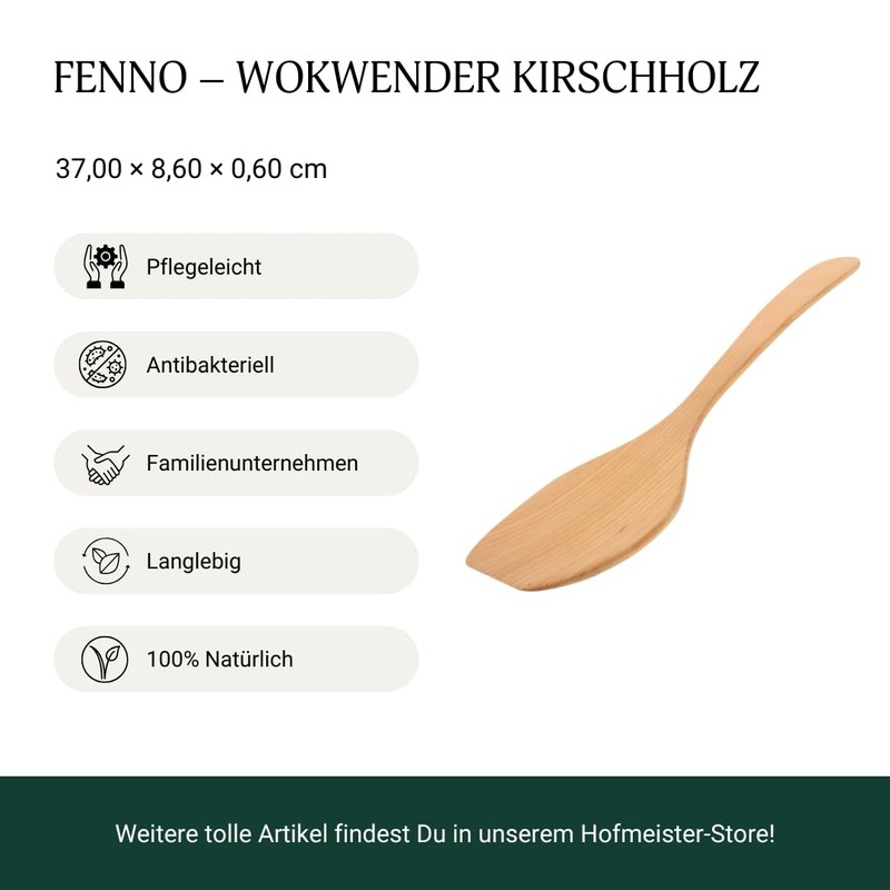 Hofmeister Holzwaren Wooden Wok Spatula Cherry Tree Wood