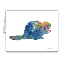 DJ Rogers Fine Art Beaver - Set of 10 Wildlife Note Cards With Envelopes