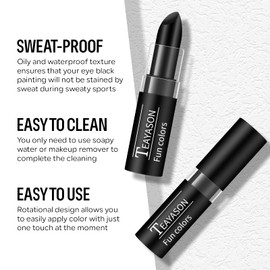 FREEORR 1Pc Eye Black, Eyeblack Stick for Sports Baseball/Softball/Football Anti-Glare Sun Protect Outdoor Sports Accessories for Athletes Baseball Under Eye Black Face Paint Sweat-proof