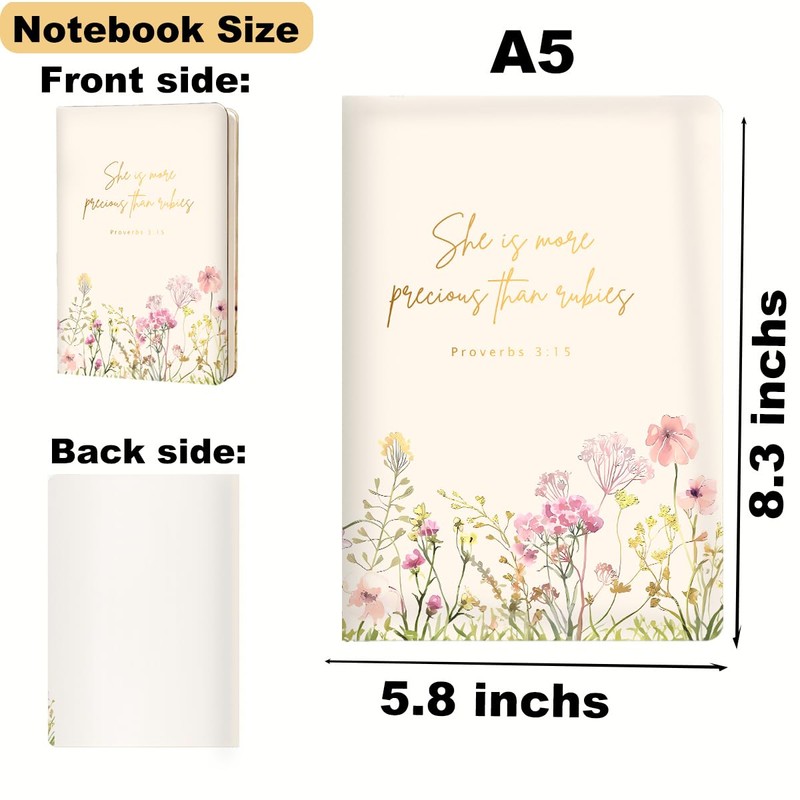 HZMLYDJ Bible Verse Lined Journal Notebook for Women Men, 200