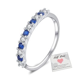 Adjustable Rings 925 Sterling Silver Rings Thumb ring for Women Stackable Ring for Girls Wife Her,Blue Cubic Zirconia Rings Women Ring Silver Diamond Promise Engagment Ring