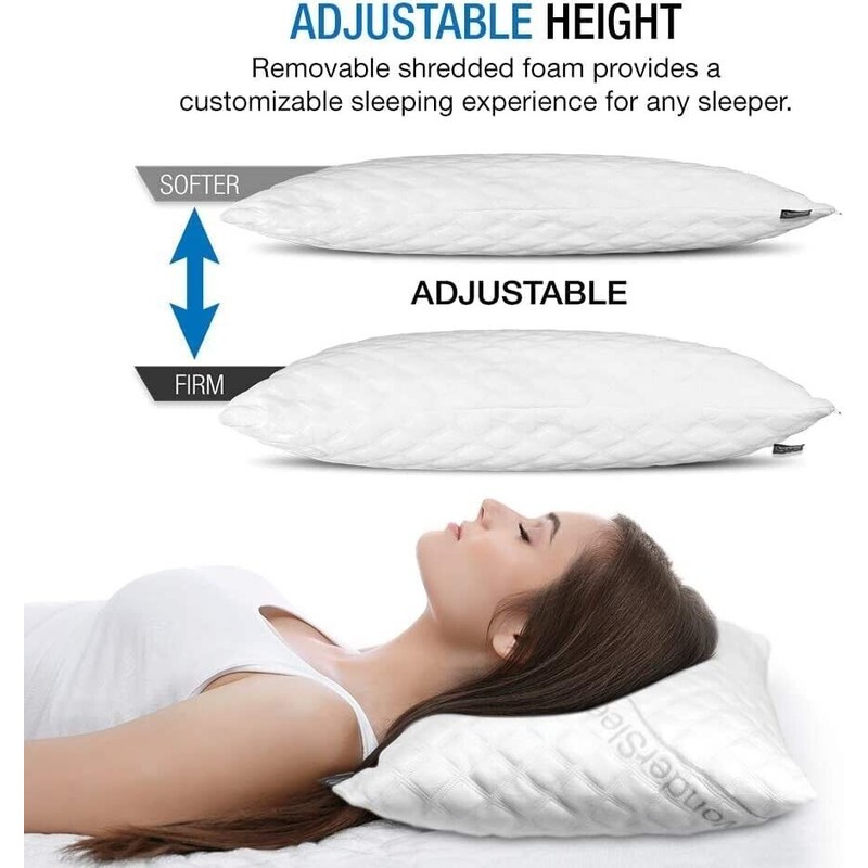 WonderSleep Dream Rite Shredded Memory Foam Pillow - Queen Size,