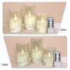 FLAVCHARM Glass Flameless Candles Flickering Battery Operated LED Pillar Candles