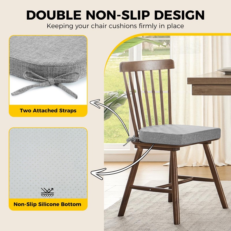 downluxe Indoor Chair Cushions for Dining Chairs, Soft and Comfortable