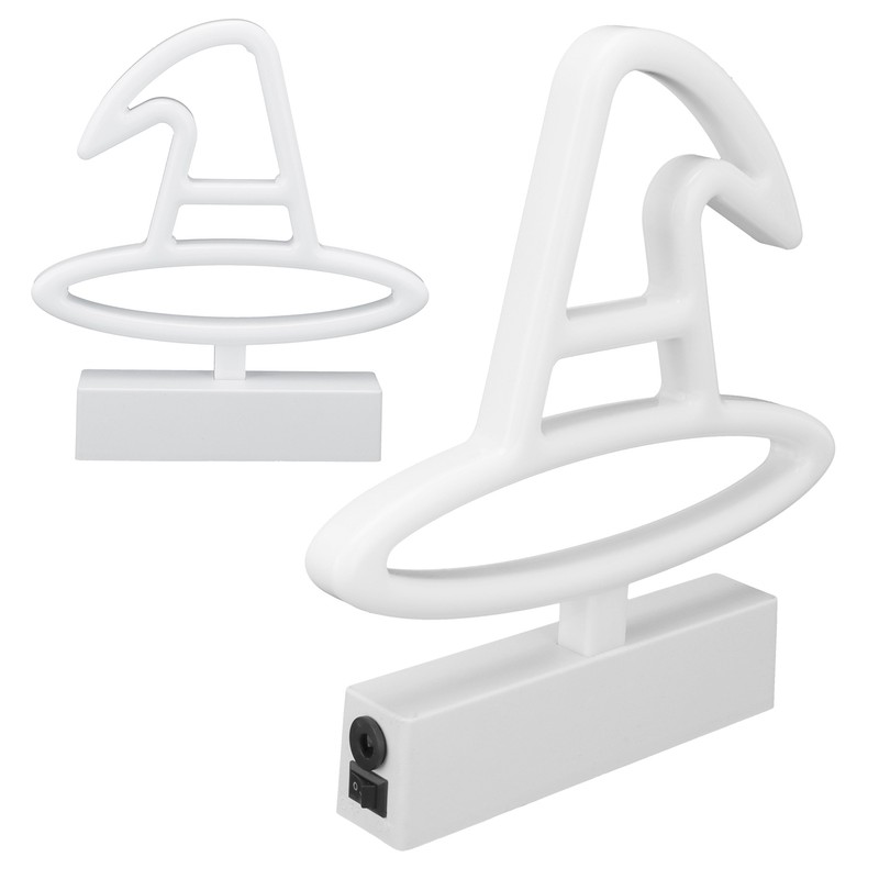 Neon Light Plastic Witch Hat Shape USB Battery Powered RGB