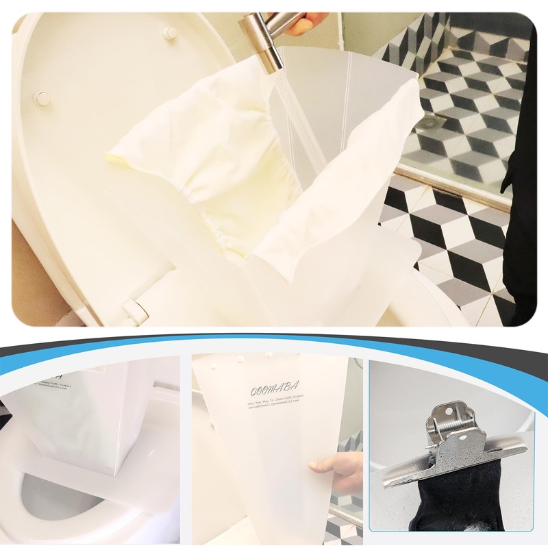 QOOMABA Cloth Diaper Sprayer Splatter Shield - Snap Design to