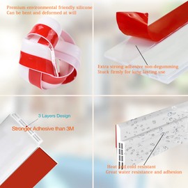 2 Pack Door Draft Stopper, Door Weather Stripping Bottom, Door Seal Sweeps for Exterior/Interior Doors Gap Wind Blocker Strip, Door Seal Sweeps Prevent Weatherproof Soundproof Dust Guard 2" W x 39" L (White)