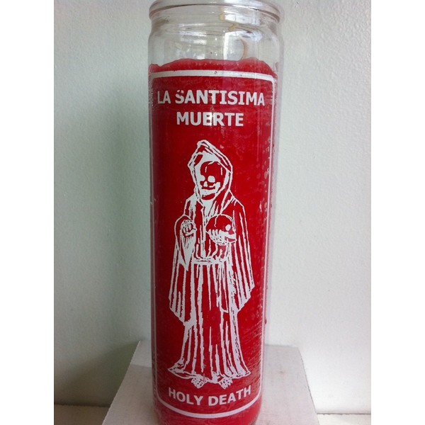 Holy Death (Santa Muerte) 7 Day Red Unscented Candle in Glass
