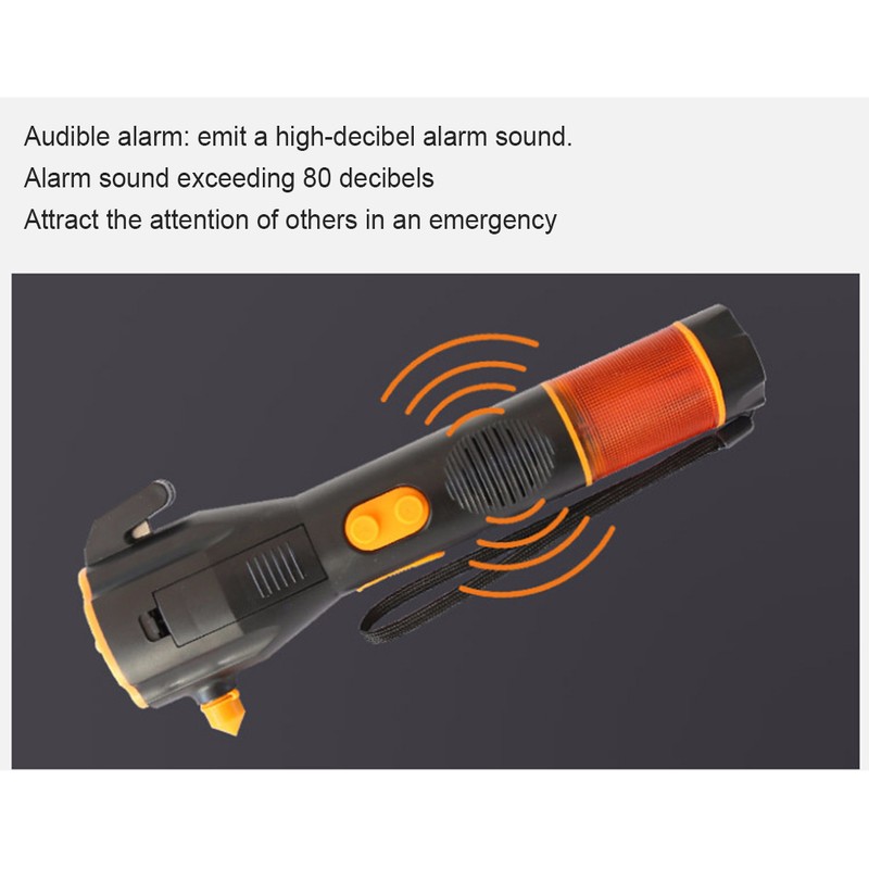 Hand Crank Flashlight Rechargeable LED Flashlights with SOS Alarm Emergency