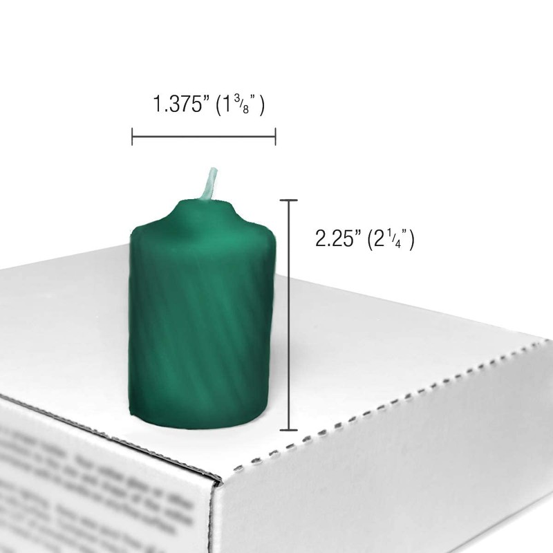 Green Pine Scented Votive Candles - 15 Hour Long Burn