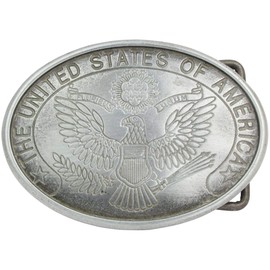 BELTINGER United States of America Belt Buckle 4.0 cm | Buckle Interchangeable Buckle Belt Buckle 40 mm Solid | for Riding Outfit, Antique silver