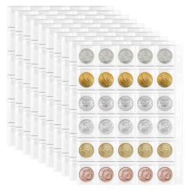 Niboken Coin Pages for Coins, Storage Coin Album with Standard 9-Hole Coin Holder, Diameter 35 mm Coin Pocket Side, Coin Collection, Currency Protection, Currency Holder (30 Pockets/10 Sheets)