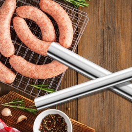 Saihisday 4Pcs Sausage Stuffing Tubes Stuffing Nozzles Stainless Steel Sausage Maker Tubes Sausage Stuffer Tubes for #5 Meat Grinder