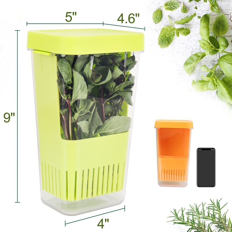 LUVCOSY Fresh Herb Keeper for Refrigerator, Clear BPA-Free Herb Saver,