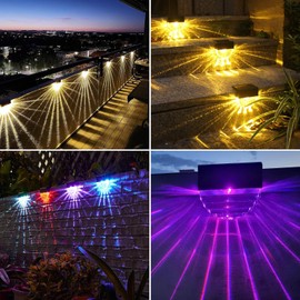 YIKANWEN YIKANWEN 6 Stck Solarleuchte fr Au?en Garten, LED Gartenlampen fr Innenh?fe dekoration, Terrasse,Pathway,Stufen und Treppen,2 Modi LED Warmwei?/Farbwechselnde Beleuchtung