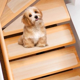 Clear Stair Treads, Spurtar Non Slip Anti Slip Tape Stair Runners for Wooden Steps, Transparent Tape Grip Tape Stairway Treads, Stair Treads Anti Slip Tape for Outdoor Steps,4"x32"-15 PCS