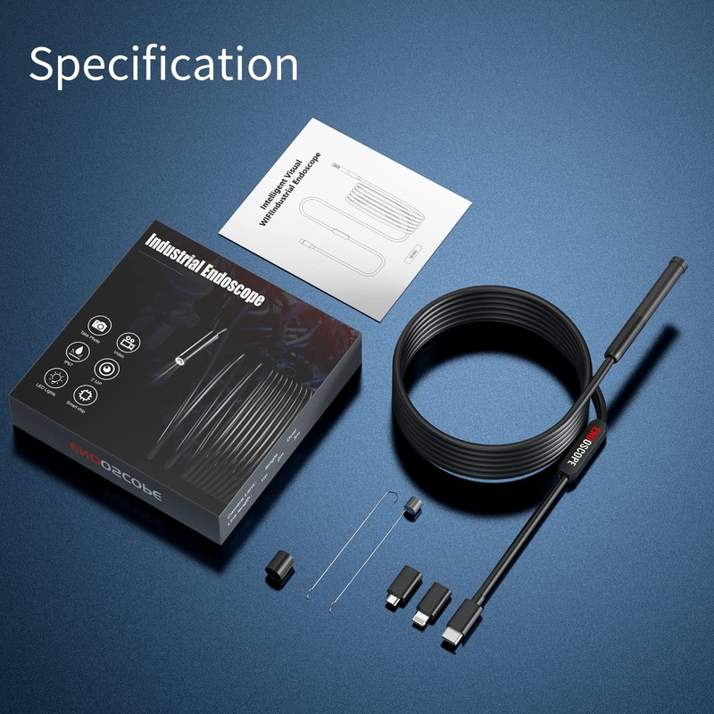 Endoscope Camera with Light, Borescope with 6 LED Lights,Endoscope with