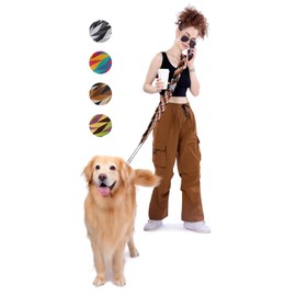 Coshionps Handless Dog Leash, Waits Leash for Dog Walking, Running, Jogging, and Training, Adjustable Leash with Bukkle, Comfortable Wide Belt for Small, Medium, Large Dogs (Brown)