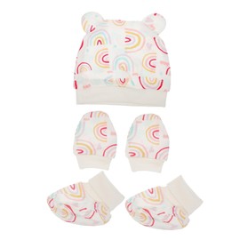 BESPORTBLE 1 Set Cotton Gloves Hat Foot Covers Adorable Rainbow Accessories Durable Safe for Newborns Practical for Winter Unisex Essentials