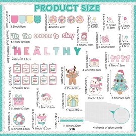 Funrous Winter Bulletin Board Decorations Set - Winter Health Classroom Decor School Nurse Bulletin Boards Healthy Habits Paper Cutouts for Christmas January Pastel Retro Groovy Office Decor Supplies