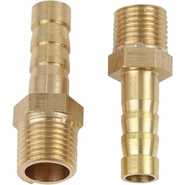 MACHSWON 5pcs 6mm Hose ID x 1/8 Inch NPT Male Car Water Fuel Pipe Brass Hose Tail Barb Fitting Connector