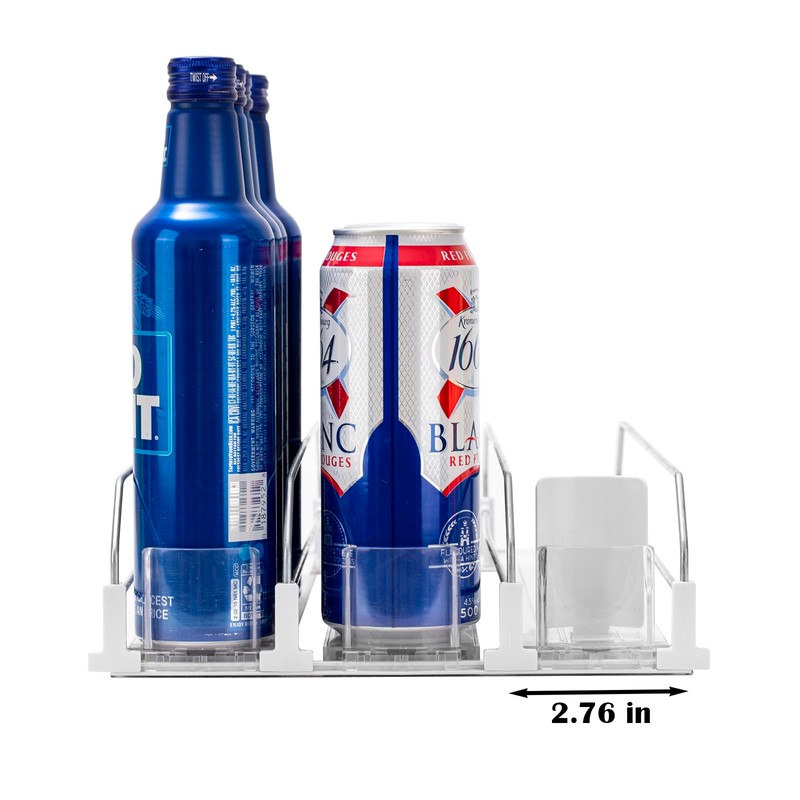 Rula Drink Organizer for Fridge, Width Adjustable Water Bottle Pusher