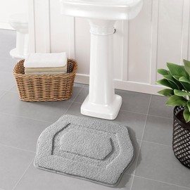 TANVILL Bathroom Rugs, Extra Soft Absorbent Washable Bath Mats, Non-Slip Bath Mats for Bathroom, Tub and Shower, Grey, 18×24