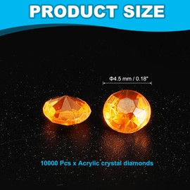 PATIKIL 10000 Pcs Wedding Table Scatter Confetti Crystals 4.5mm Acrylic Diamonds Vase Fillers Gems for Table Centerpiece Decorations Party Vase Beads, Orange Red