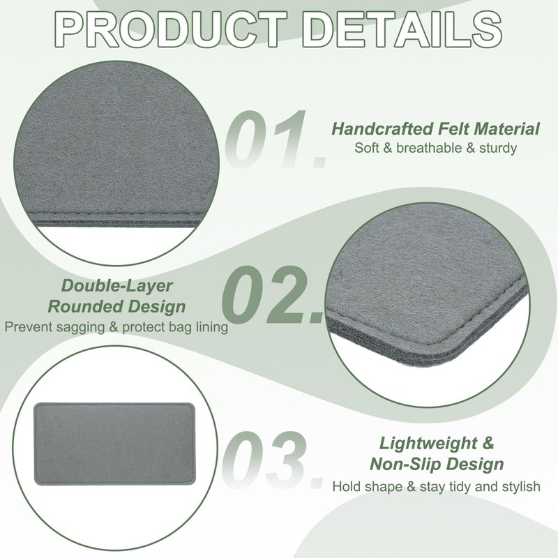 YELARXI Felt Base Shaper, Bag Bottom Shaper Purse Organizer Insert,