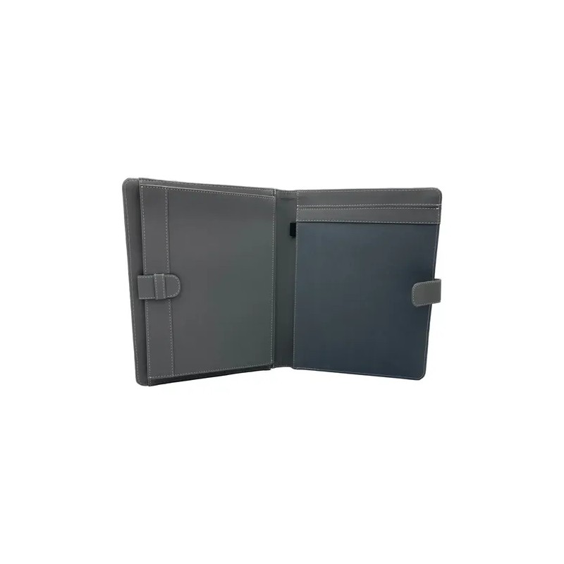 Carpeta Ejecutiva Oficio Con Bolsillo, Portablock Y Lengüeta Color Gris
