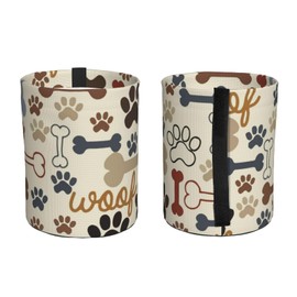 GYLILI Dog Paw Prints Bones Car Trash Can Leak Proof Hanging Waterproof Garbage Can Multipurpose Trash Bin for Car SUV Front Seat Headrest Collapsible and Portable Storage Pocket