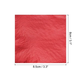 MECCANIXITY Gold Leaf Foil Sheet, Red Leaf Papers, 3.3 x 3.1inch for Art Decoration, Sculptures, Painting, Pack of 100