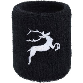 Designer Sweatband Deer Embroidery Jumping Deer Sweatband Hunter Sport Embroidered & Absorbent Terry Cloth Outdoor Sports Wristband Gift Sweat Bracelet
