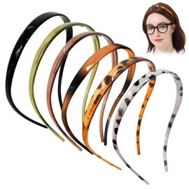 6 Pack No Pressure Headbands for Glasses Wearers - Flexible Non-Slip Hairbands, Matte Plastic with Teeth, for Women & Girls, Comfortable No Pressure, Ideal for Daily Use, Makeup & More