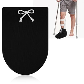 HJZHII Cast Sock Cover for Foot, Washable Leg Cast Cover Adjustable Drawstring Casts Toe Covers Cotton Short Foot CastSleeve Casts Protector for Women Men(Black)