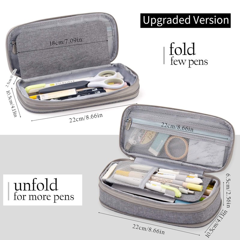 EASTHILL Big Capacity Pencil Pen Case Office College School Large