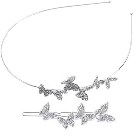 YONGXING Butterfly Hair Clip, Rhinestone Hair Hoop, Headband - Girls & Women's Hair Accessory (Style 1, 1 Count)