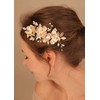Deniferymakeup Bride Wedding Hair Comb Clip Gold Flower Bridal Hair