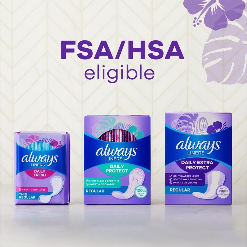 Always Anti-Bunch Xtra Protection, Panty Liners for Women, Light Absorbency,