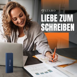 Gíabo High Quality Orange Stainless Steel Ballpoint Pen with Chrome Accents and Piano Lacquer Look | Elegant Twist Ballpoint Pen with Gift Box - Ideal for Office, Business and Special Occasions