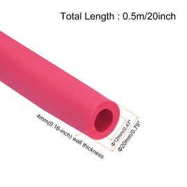 sourcing map Pipe Insulation Foam Tube Lagging Insulation Pipe 12mm(1/2") ID 20mm OD 20" Heat Preservation for Handle Grip Support, Red